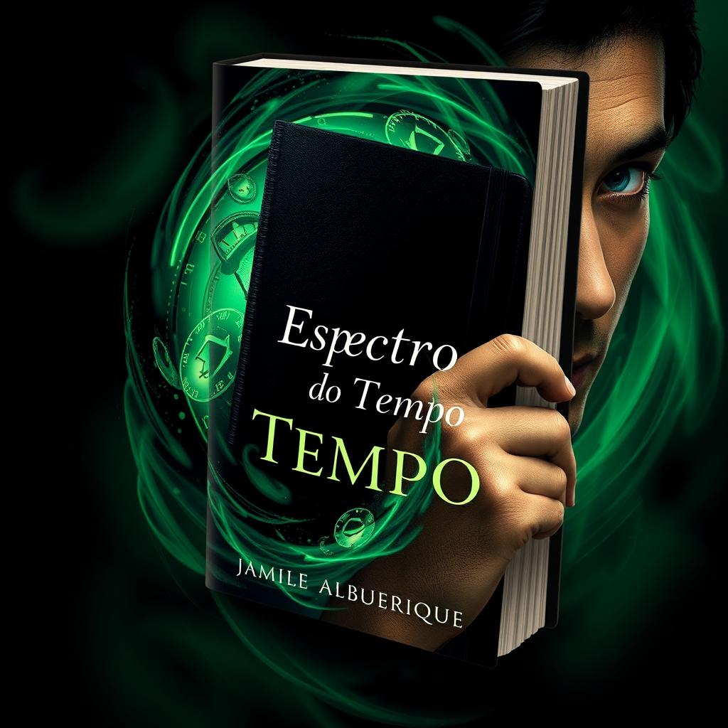 A captivating book cover design for 'Espectro do Tempo' by Jamille Albuquerque