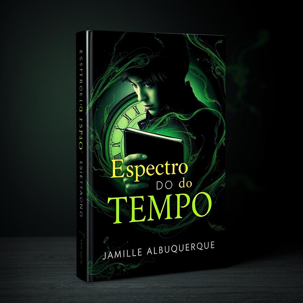 A captivating book cover design for 'Espectro do Tempo' by Jamille Albuquerque