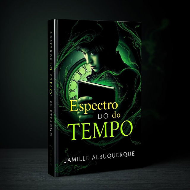 A captivating book cover design for 'Espectro do Tempo' by Jamille Albuquerque