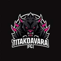 A football team logo for "Titakoavara FC" with a black base color and pink details