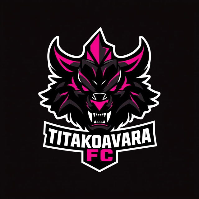 A football team logo for "Titakoavara FC" with a black base color and pink details