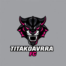 A football team logo for "Titakoavara FC" with a black base color and pink details