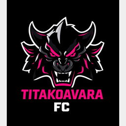 A football team logo for "Titakoavara FC" with a black base color and pink details