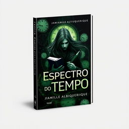 A captivating book cover for the novel titled 'Espectro do Tempo' by Jamille Albuquerque