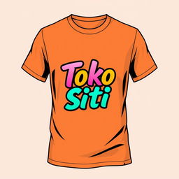 Create a shirt featuring the logo of Toko Siti, centered on the chest of the shirt