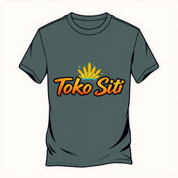 Create a shirt featuring the logo of Toko Siti, centered on the chest of the shirt