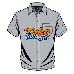 Create a shirt featuring the logo of Toko Siti, centered on the chest of the shirt