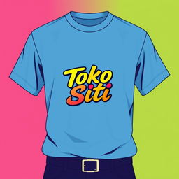 Create a shirt featuring the logo of Toko Siti, centered on the chest of the shirt