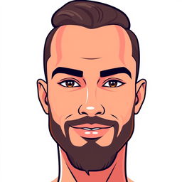 A stylized avatar of a handsome man with a slight beard, featuring a clean and modern design