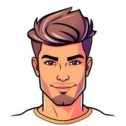 A stylized avatar of a handsome man with a slight beard, featuring a clean and modern design