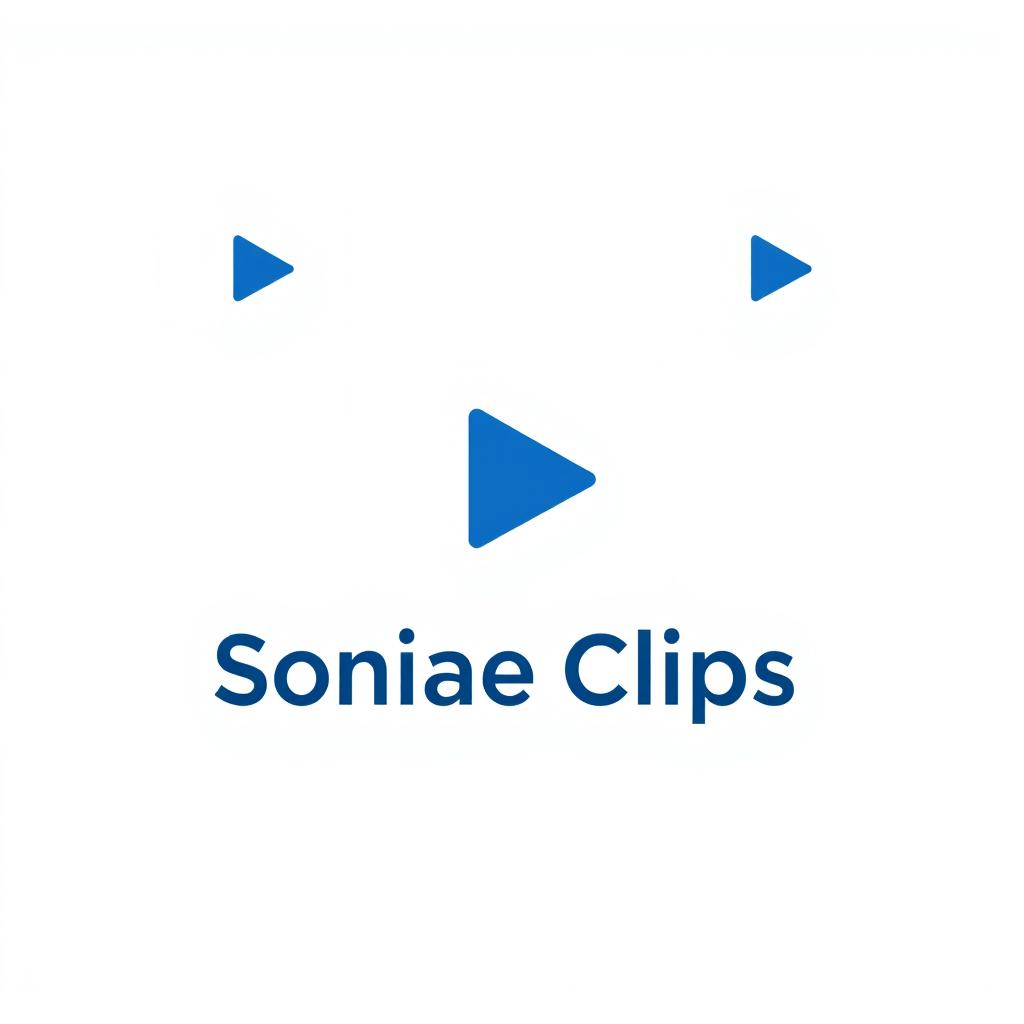 A monochromatic social media logo representing online clips, designed to be eye-catching for marketing