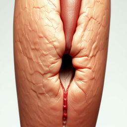 A highly detailed anatomical representation of a penis, showcasing the intricate structure and surface texture