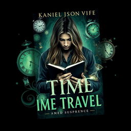 A gripping book cover themed around time travel and suspense