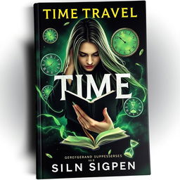 A gripping book cover themed around time travel and suspense