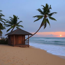 A charming and rustic hut located on the edge of a beautiful beach