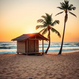 A charming and rustic hut located on the edge of a beautiful beach