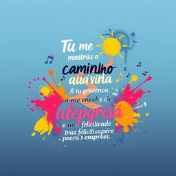 A modern and trendy t-shirt design for teenagers inspired by the verse, "Tu me mostras o caminho que leva à vida