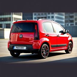 A red Fiat Panda second series 2007 model, showcasing a stylish black roof, black side mirrors, and sleek black windows