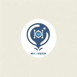 Create a vector wordmark logo for 'My Path AI' incorporating elements of pathways and artificial intelligence.