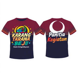 Front and back T-shirt design for the organizing committee of the "Karang Taruna Championship"