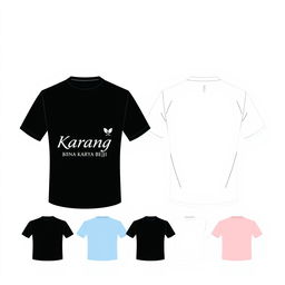 Front and back T-shirt design featuring the name "Karang Taruna Bina Karya Beji" with an emphasis on simplicity and elegance