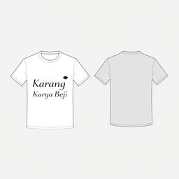 Front and back T-shirt design featuring the name "Karang Taruna Bina Karya Beji" with an emphasis on simplicity and elegance