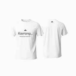 Front and back T-shirt design featuring the name "Karang Taruna Bina Karya Beji" with an emphasis on simplicity and elegance