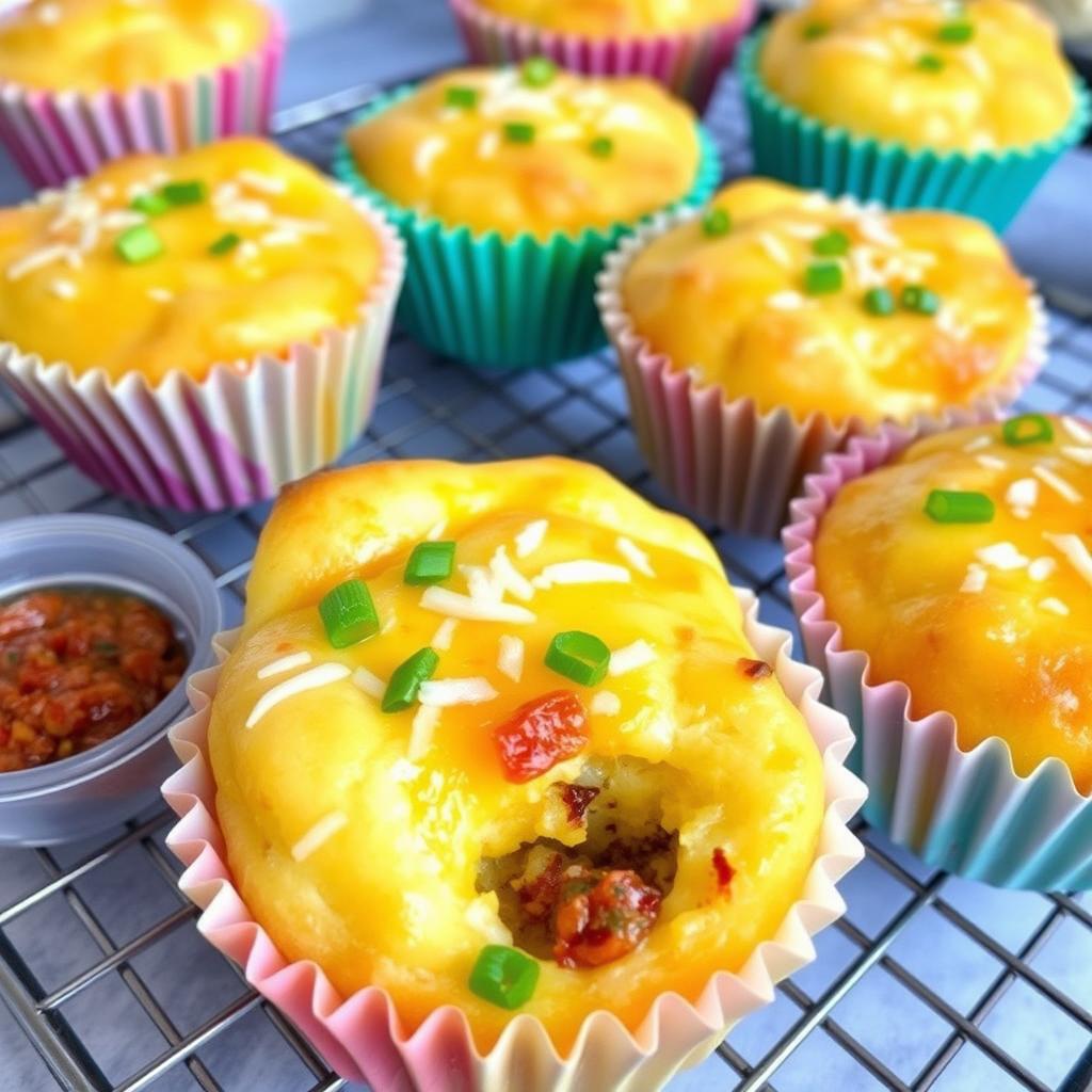 A vibrant and appetizing image of keto eggy muffins fresh out of the oven