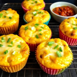 A vibrant and appetizing image of keto eggy muffins fresh out of the oven