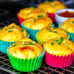 A vibrant and appetizing image of keto eggy muffins fresh out of the oven