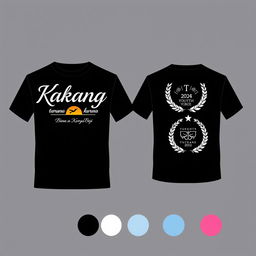 Front and back T-shirt design featuring the name "Karang Taruna Bina Karya Beji" with a theme of independence and youth empowerment