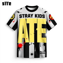 A short-sleeve jersey design inspired by the K-pop group Stray Kids and their album "ATE"