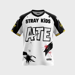 A short-sleeve jersey design inspired by the K-pop group Stray Kids and their album "ATE"