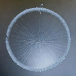 A water splash frozen in time, capturing the droplets in a perfect circular shape