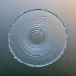 A water splash frozen in time, capturing the droplets in a perfect circular shape