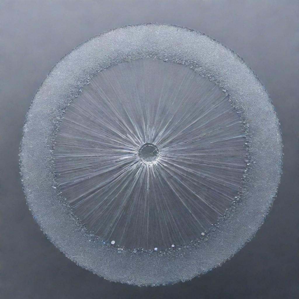 A water splash frozen in time, capturing the droplets in a perfect circular shape