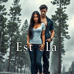 A book cover for 'Estrela Polar', set in a rainy, cloudy city