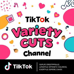 An eye-catching and dynamic design for a TikTok channel featuring a variety of content cuts