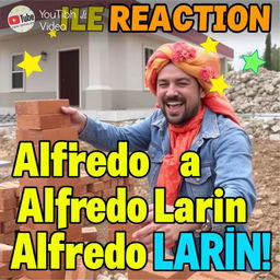 A YouTube thumbnail for a reaction video to Alfredo Larin's video