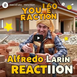 A YouTube thumbnail for a reaction video to Alfredo Larin's video