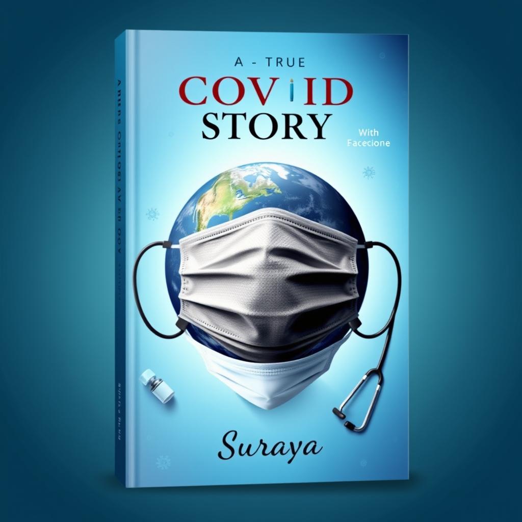 A captivating book cover for the title "A True Covid Story" written by Surya