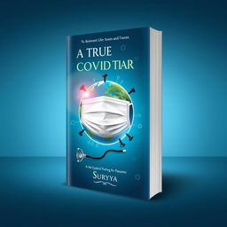 A captivating book cover for the title "A True Covid Story" written by Surya