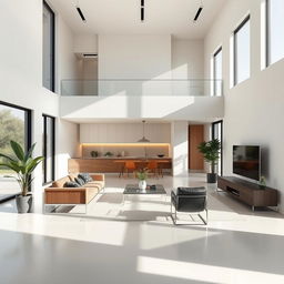 A modern and sleek design featuring a minimalistic home interior