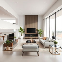 A modern and sleek design featuring a minimalistic home interior