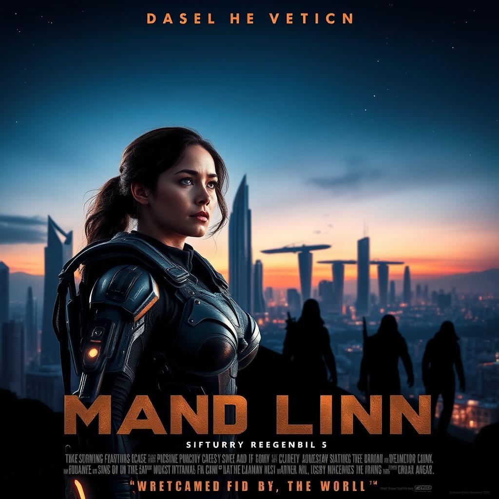 A captivating movie poster for a thrilling sci-fi adventure set in a post-apocalyptic world