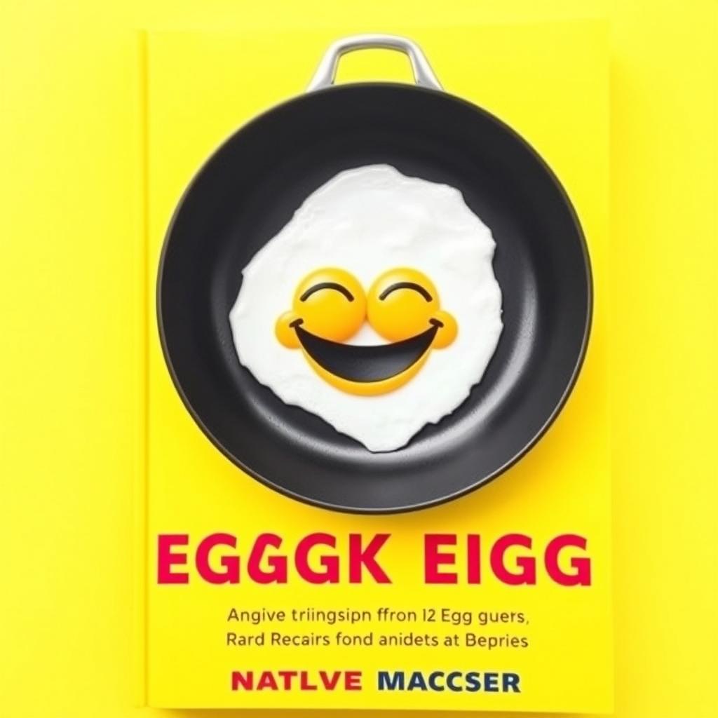 Yellow book cover featuring a large frying pan at the center