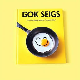 Yellow book cover featuring a large frying pan at the center