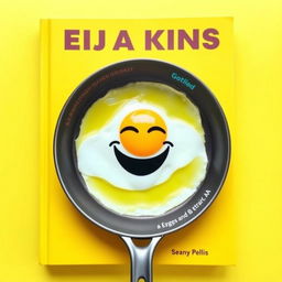 Yellow book cover featuring a large frying pan at the center