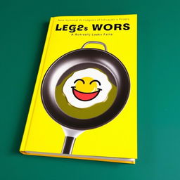 Yellow book cover featuring a large frying pan at the center