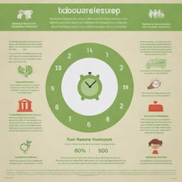 A visually engaging poster promoting responsible adulthood, showcasing the themes of financial management, punctuality, respect for others, and healthy lifestyle choices.